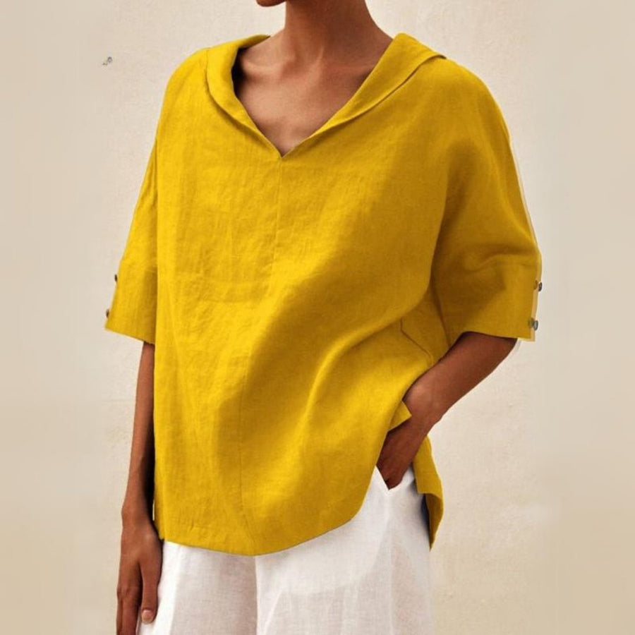 Blouse met V-hals Dames