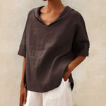 Blouse met V-hals Dames