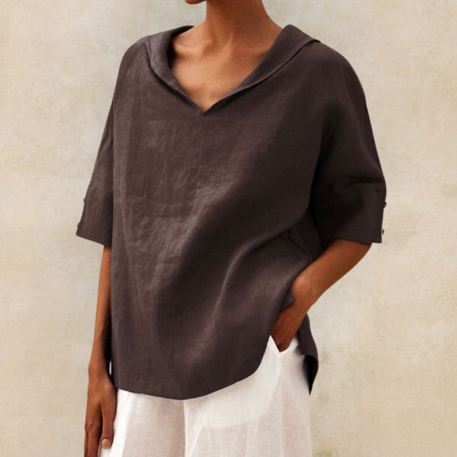 Blouse met V-hals Dames