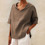 Blouse met V-hals Dames