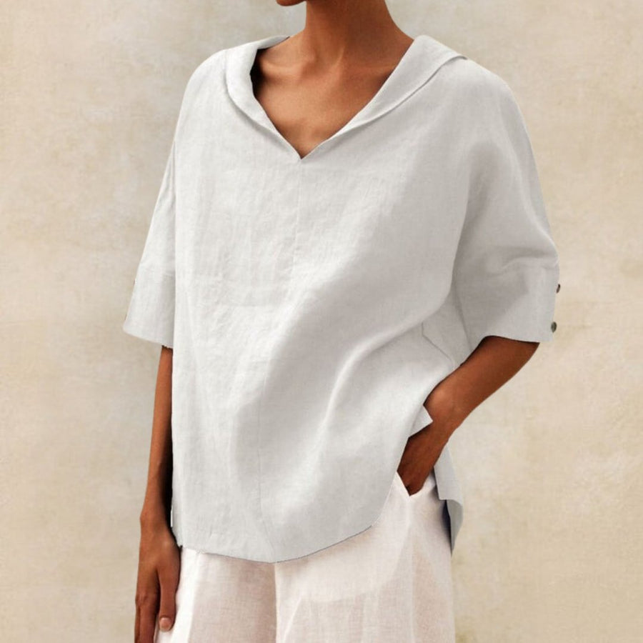 Blouse met V-hals Dames