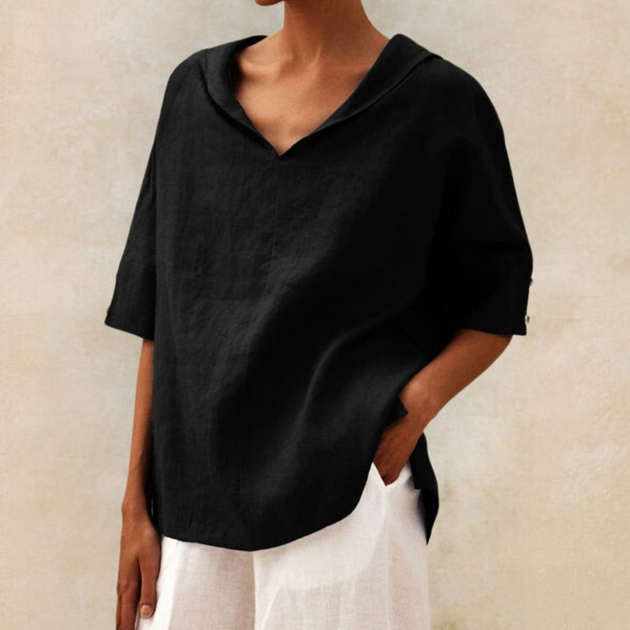 Blouse met V-hals Dames