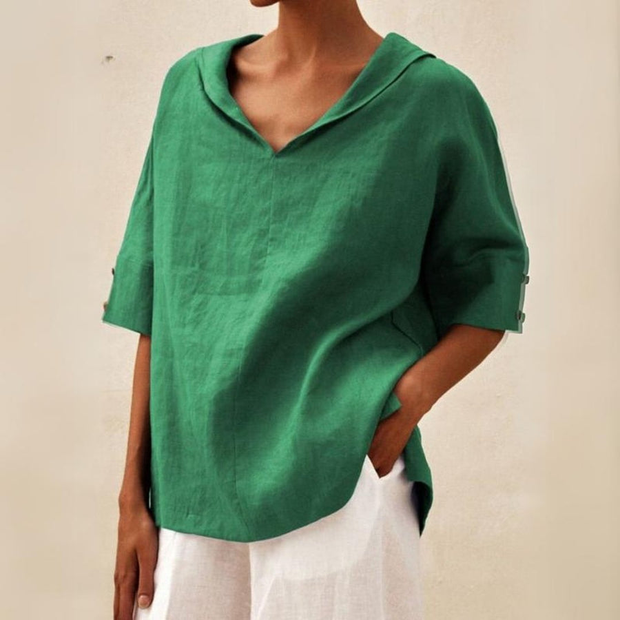 Blouse met V-hals Dames
