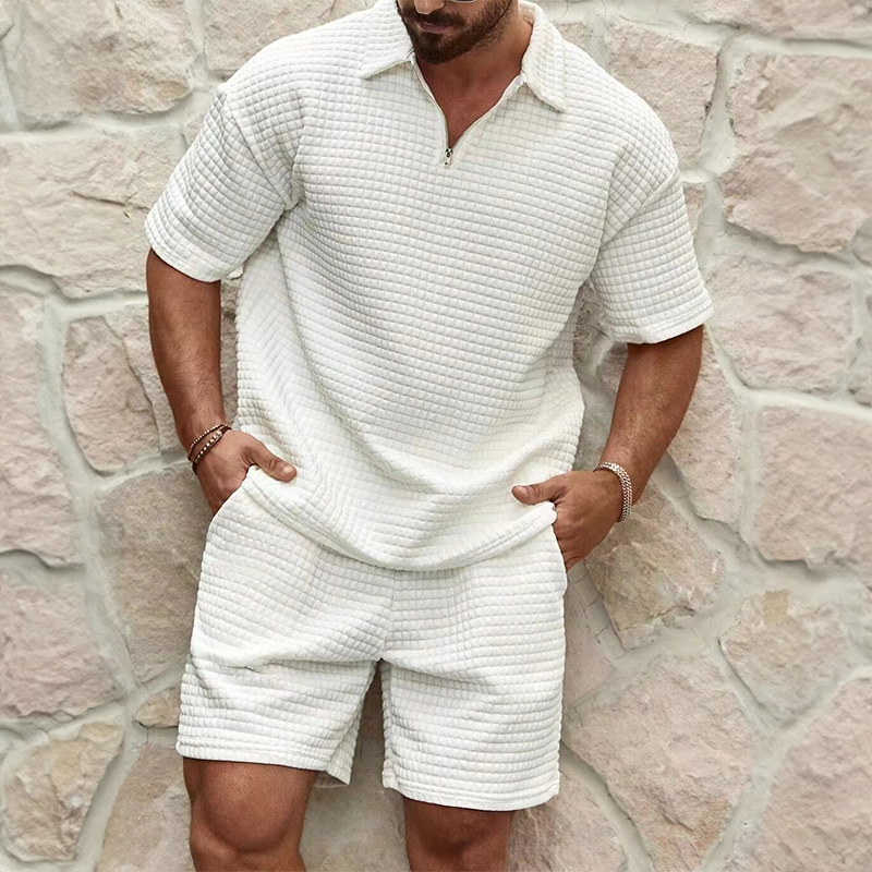 Tweedelige zomer set met polo shirt en short Heren