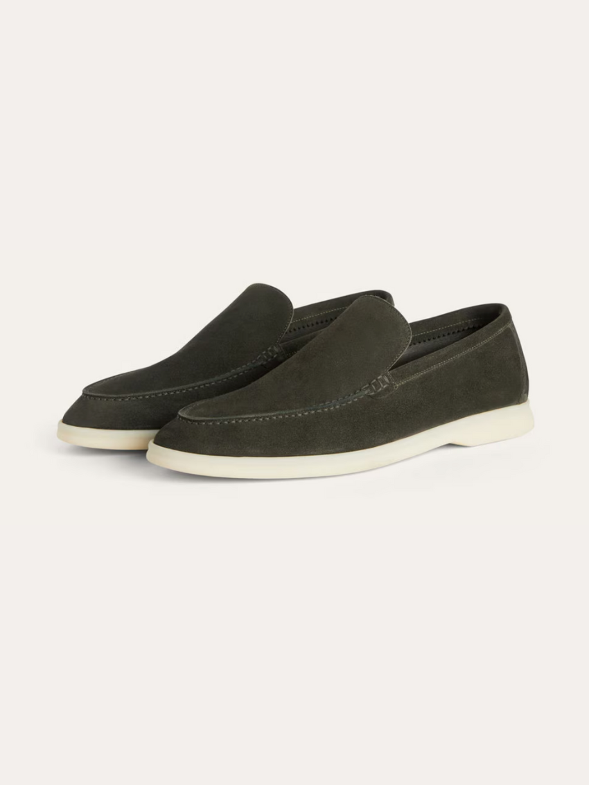 Verfijnde suède loafers heren – Groen