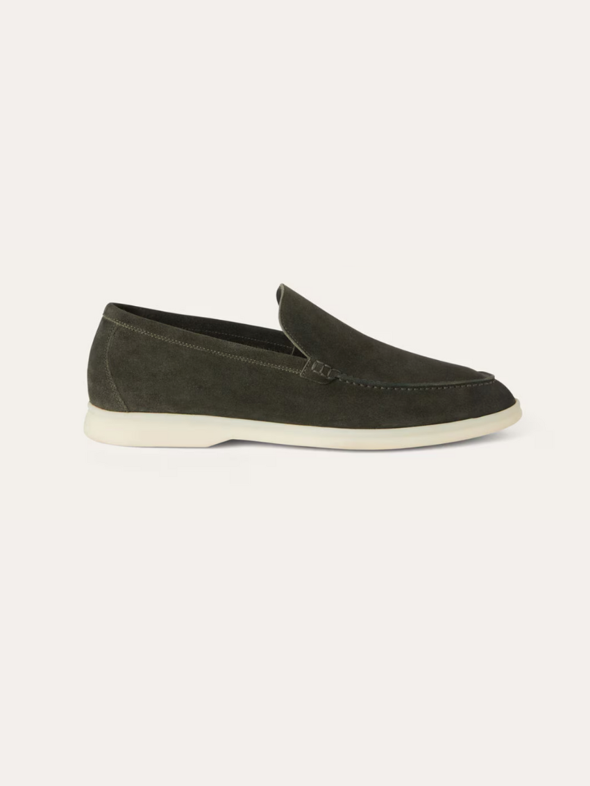 Verfijnde suède loafers heren – Groen