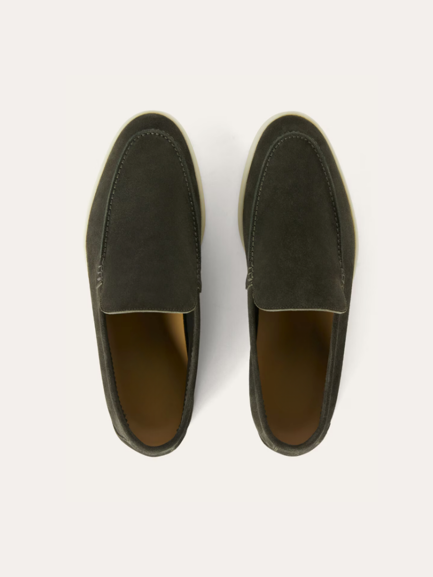 Verfijnde suède loafers heren – Groen