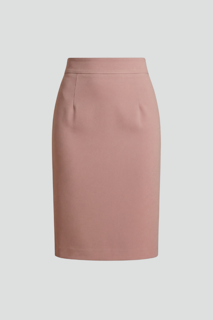Midi Rok met Achtersplit en Hoge Taille Dames