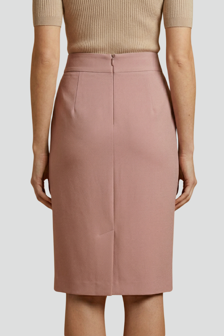 Midi Rok met Achtersplit en Hoge Taille Dames