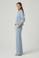 Co-ord Lounge Set Dames met V-Hals en Wijde Broek