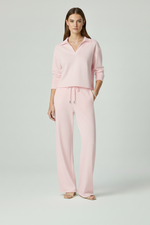 Co-ord Lounge Set Dames met V-Hals en Wijde Broek