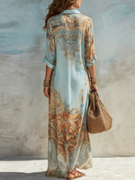 Maxi blousejurk met print Dames