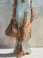 Maxi blousejurk met print Dames