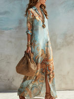 Maxi blousejurk met print Dames