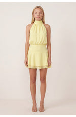 Halter mini jurk met gelaagde rok Dames