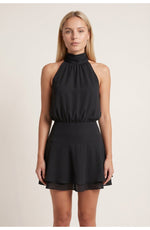 Halter mini jurk met gelaagde rok Dames