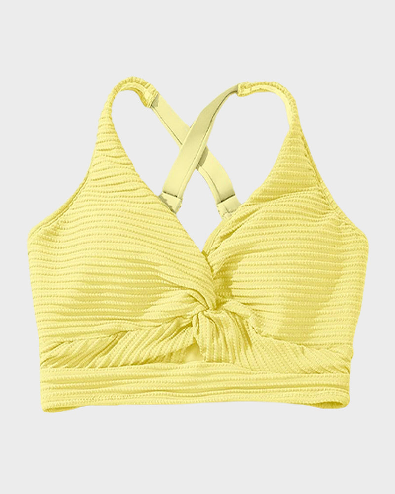 Geribde Bikini Set met Hoge Taille Dames