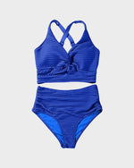 Geribde Bikini Set met Hoge Taille Dames