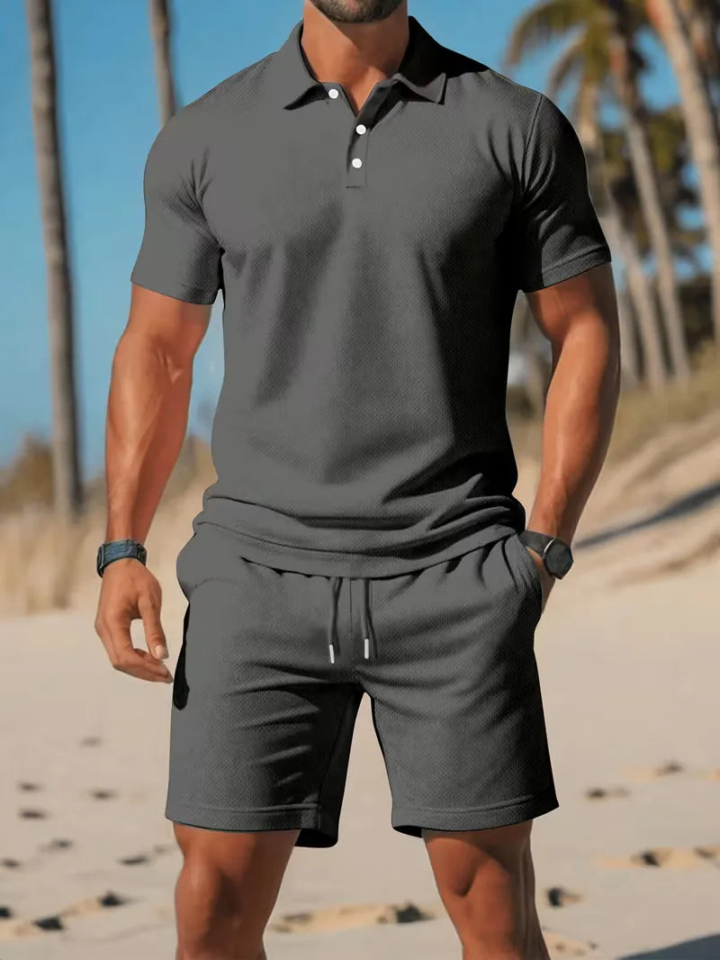 Zomer set met polo en korte broek Heren