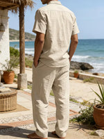 Tweedelige zomer set met wijde lange broek Heren