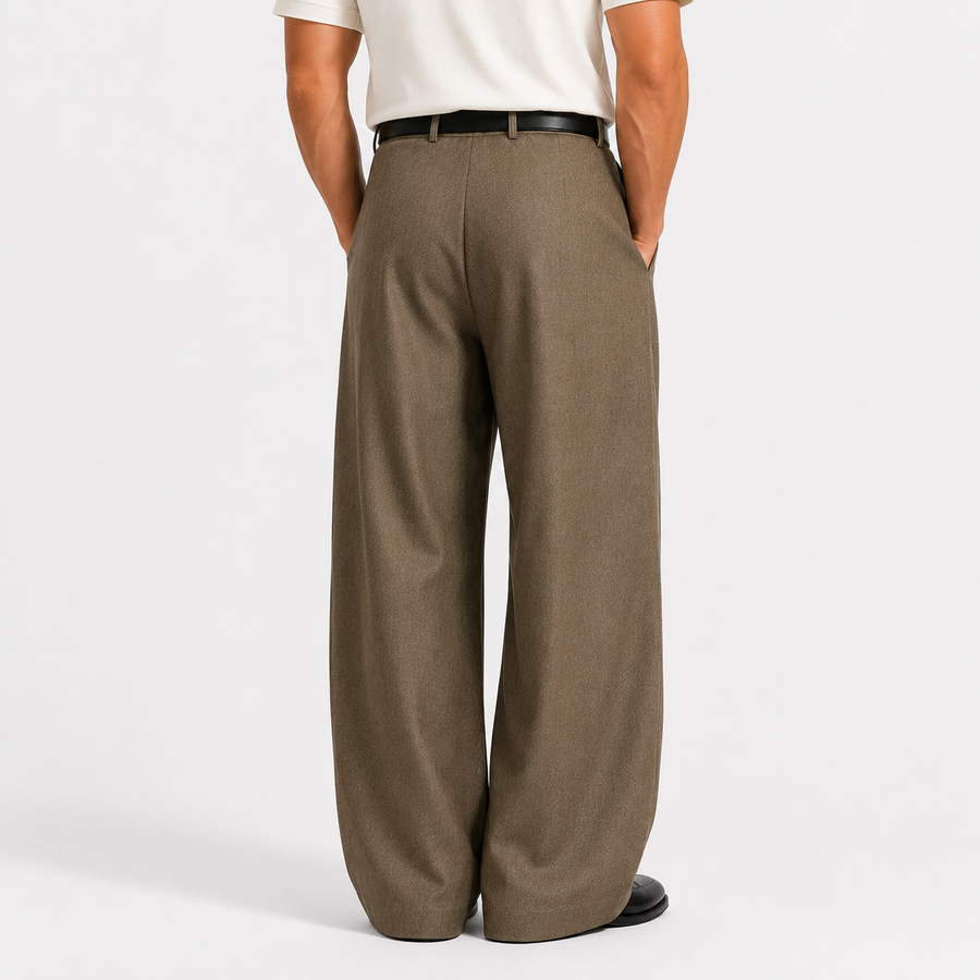 Wijde broek heren met plooien