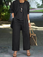 Driedelige set met wijde broek Dames