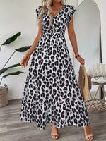 Maxi jurk met V-Hals en getailleerde taille Dames