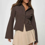 Gestreepte blouse met uitlopende mouwen Dames