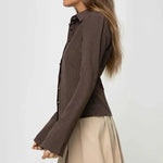 Gestreepte blouse met uitlopende mouwen Dames