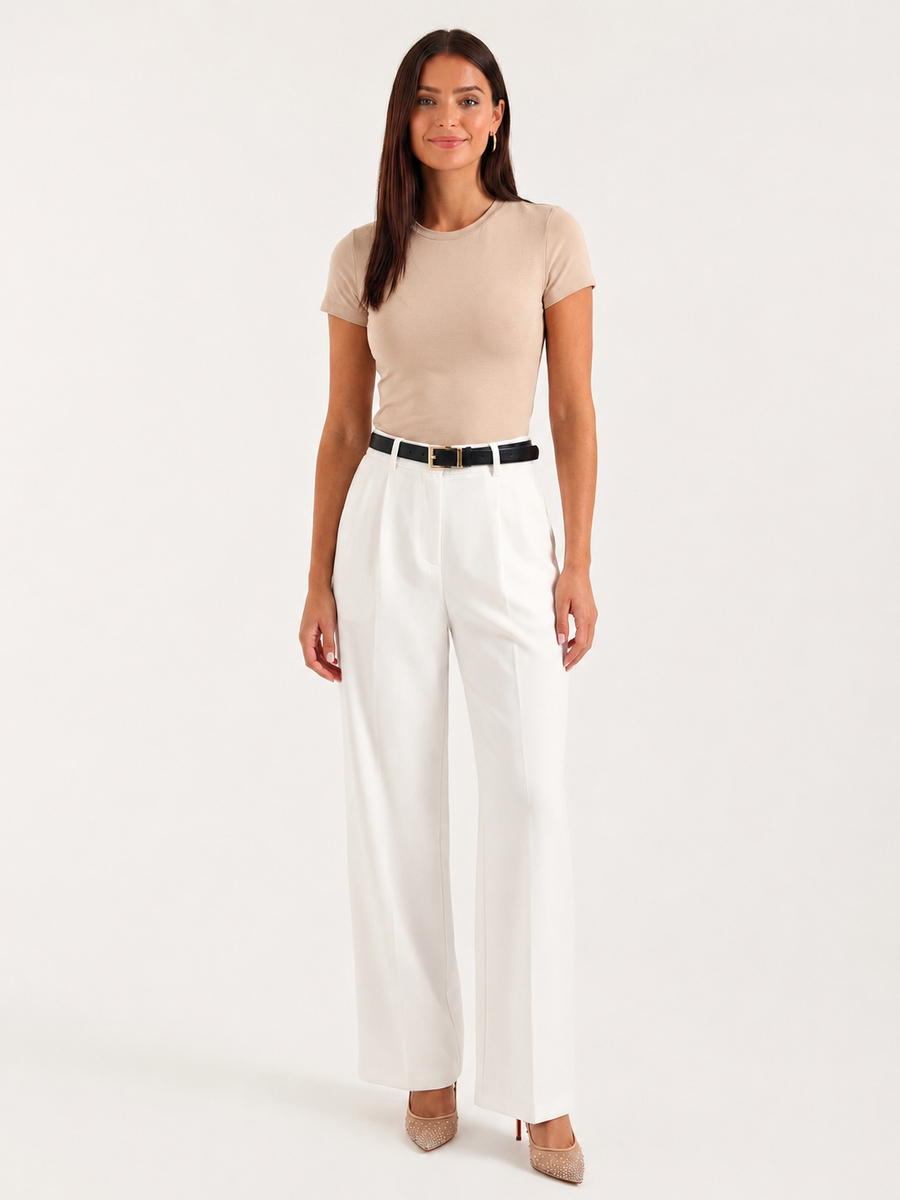 Pantalon met hoge taille Dames