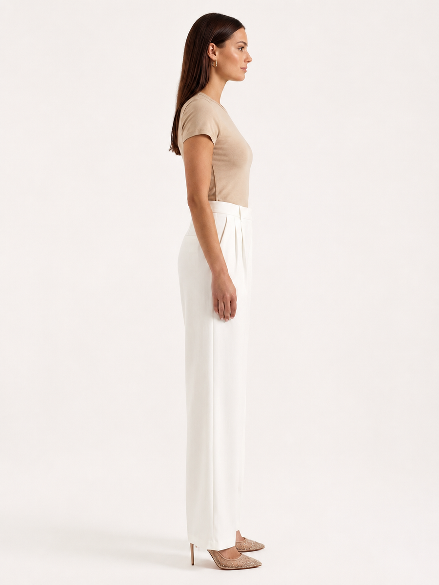 Pantalon met hoge taille Dames