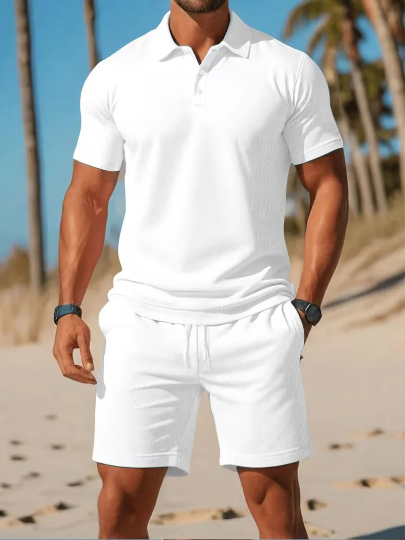 Zomer set met polo en korte broek Heren