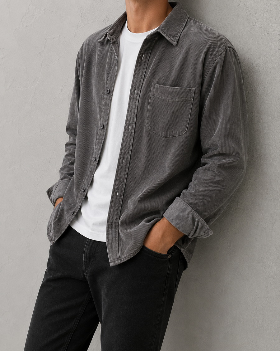 Corduroy Overshirt Heren met Borstzak