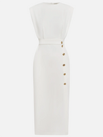 Midi jurk met knopen Dames