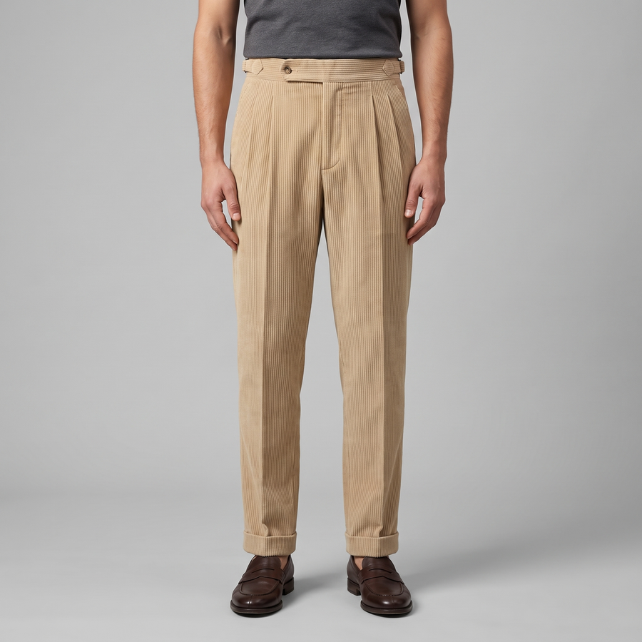 Corduroy Broek met Plooien Heren