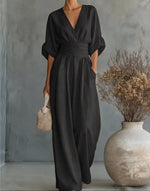 Losvallende jumpsuit met V-hals Dames