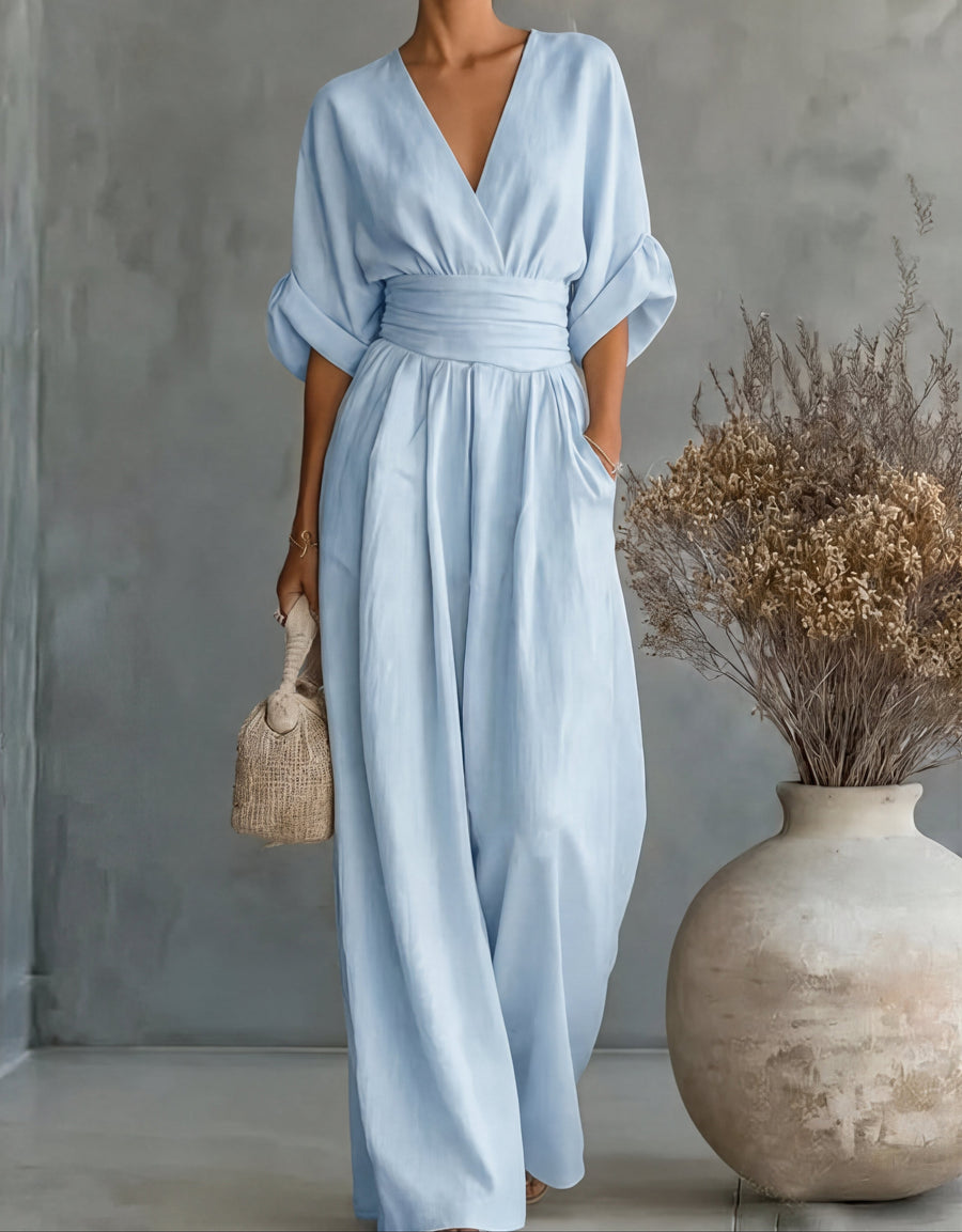 Losvallende jumpsuit met V-hals Dames