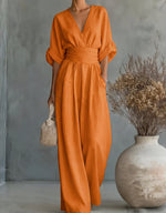 Losvallende jumpsuit met V-hals Dames