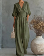Losvallende jumpsuit met V-hals Dames