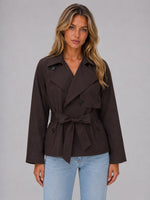 Jas dames cropped trench met Strikceintuur