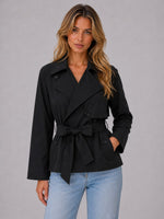 Jas dames cropped trench met Strikceintuur