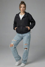 Tussenjas Dames Cropped met Capuchon
