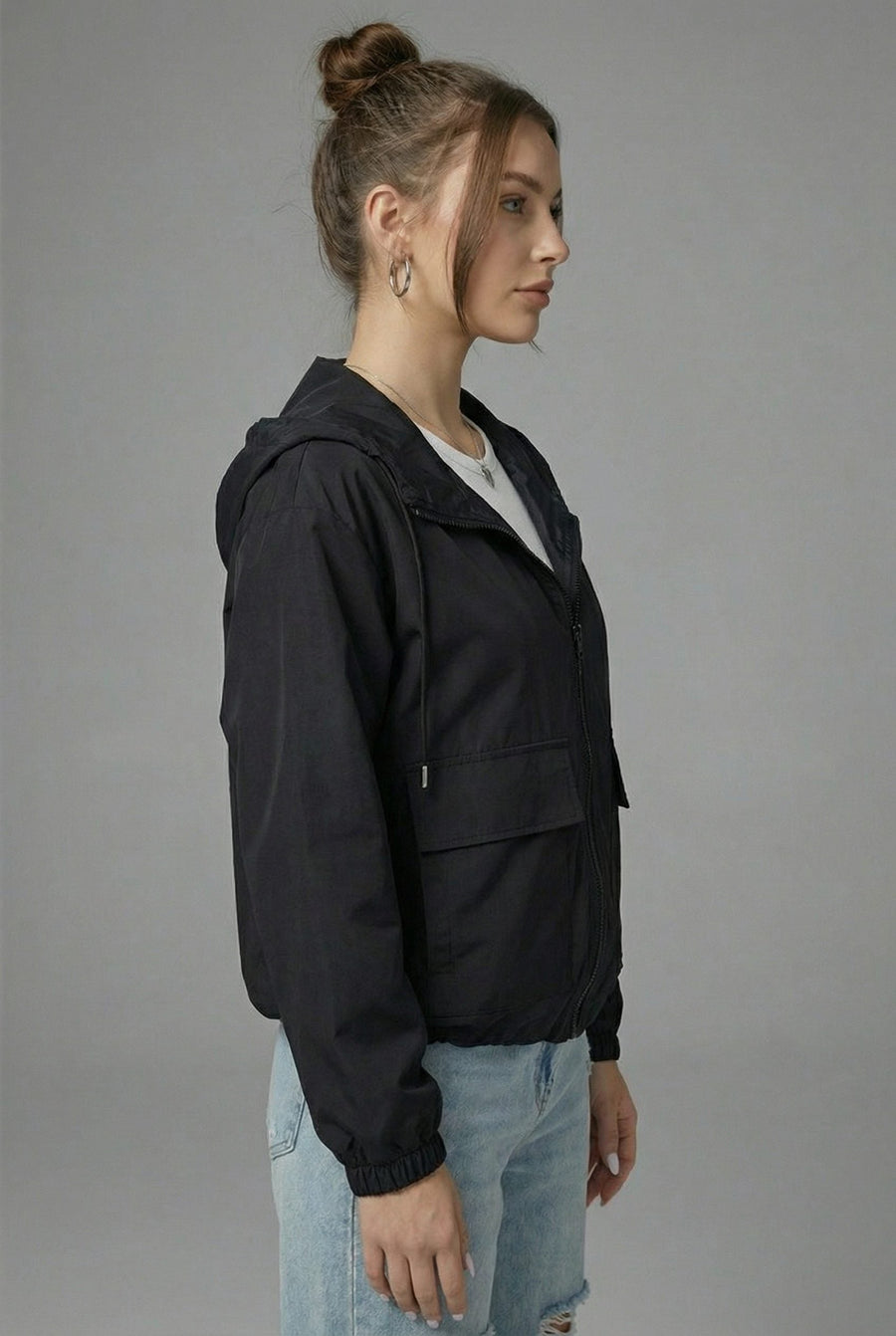 Tussenjas Dames Cropped met Capuchon