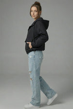 Tussenjas Dames Cropped met Capuchon