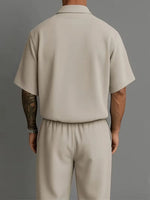Heren set met V-hals en rechte broek