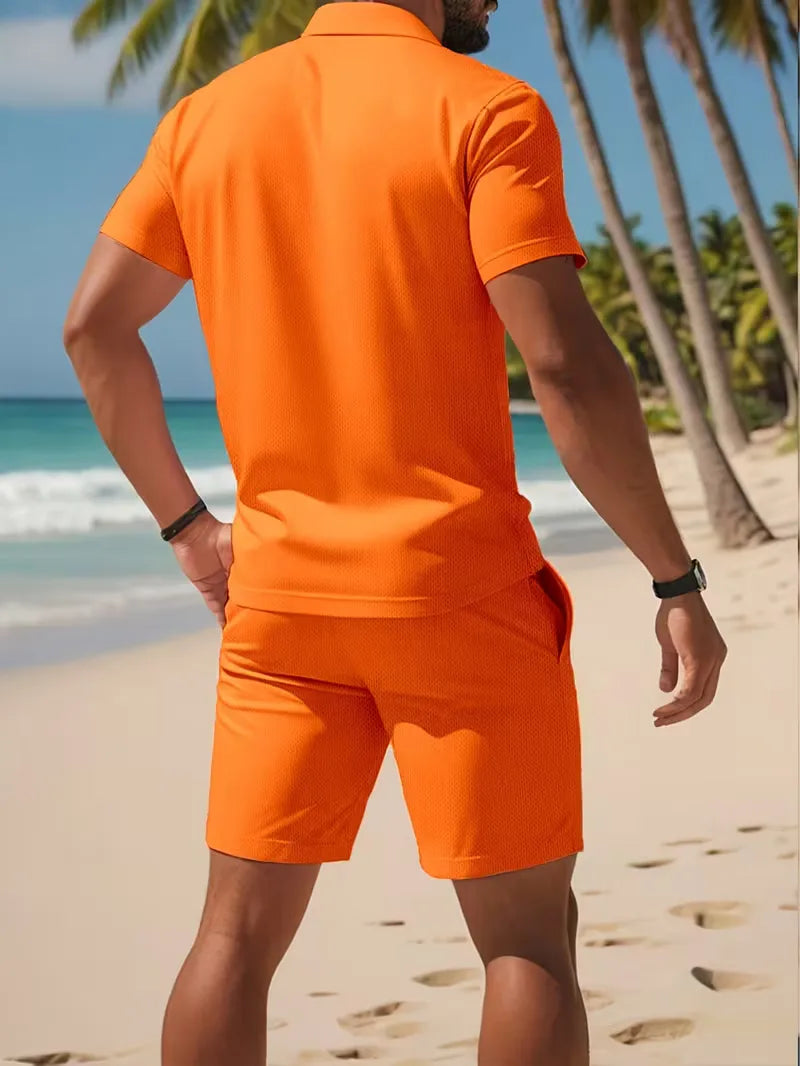 Zomer set met polo en korte broek Heren