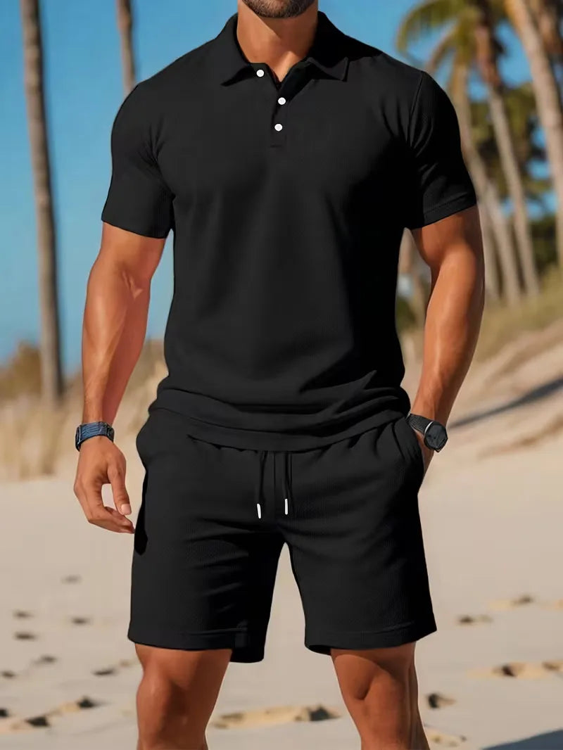 Zomer set met polo en korte broek Heren