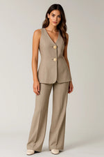 Gilet set met wijde pantalon Dames