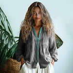 Boho linnen blouse met lange mouwen Dames