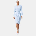 Midi zomerjurk met geplooide details Dames